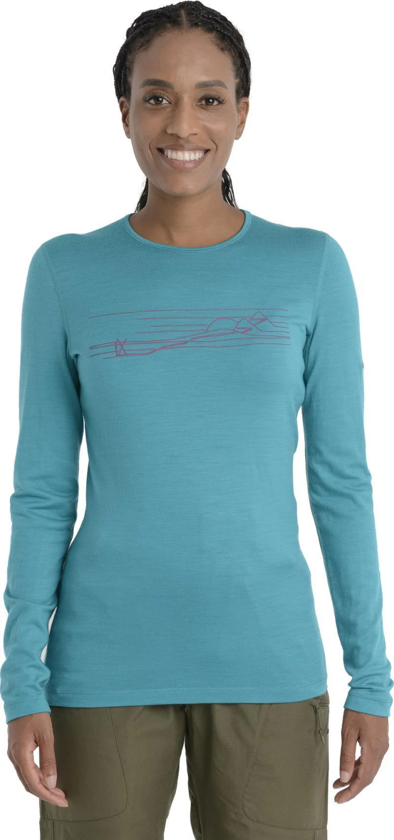 200 Oasis LS Crewe - Ski Stripes - Womens - Image 5