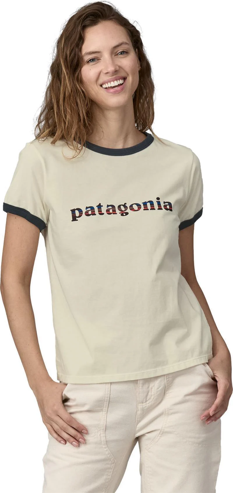 `73 Text Logo Organic Ringer SS Tee - Womens - Image 2