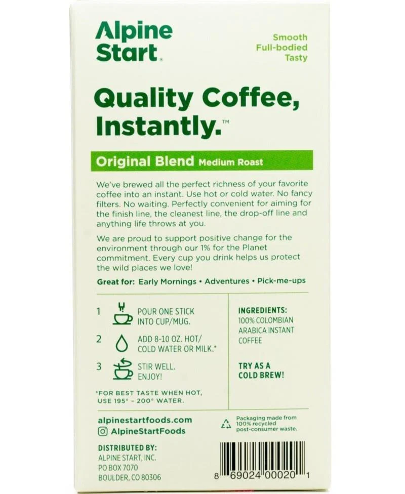 Alpine Start - Instant Coffee: Original Blend - 8 Pack - Image 3