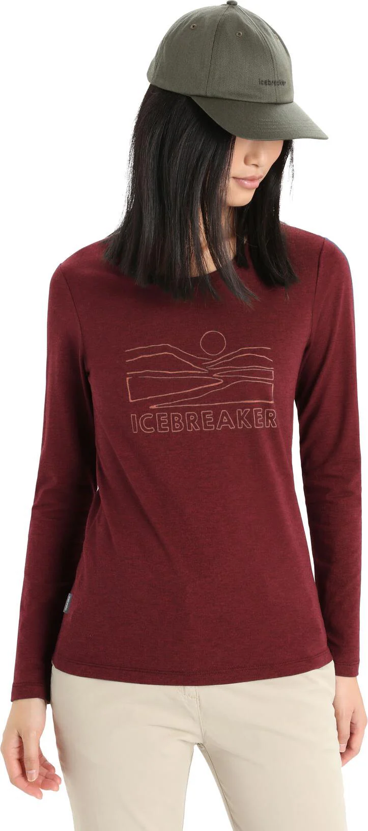 Central Classic LS Tee - icebreaker Sunset - Womens - Image 5