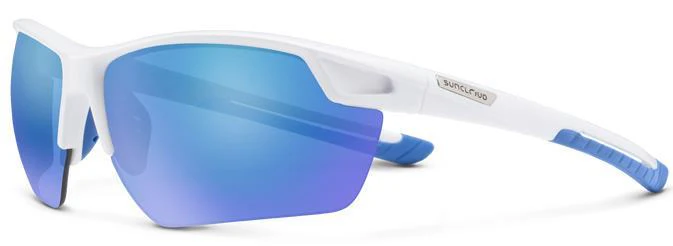 Contender, White Frame, Polarized Blue Mirror Lens