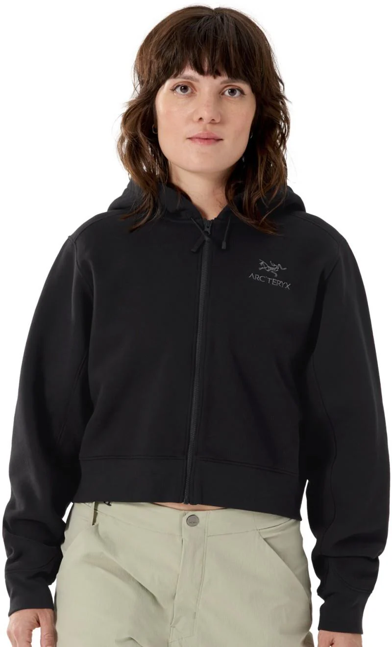 Emblem Fleece Full Zip Crop Hoody - Womens - Image 3