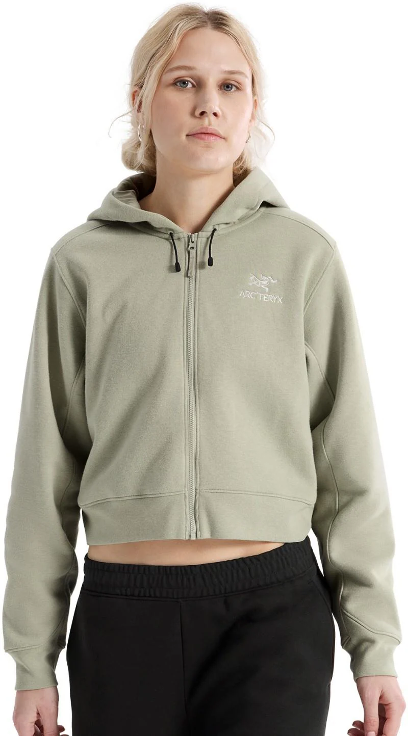 Emblem Fleece Full Zip Crop Hoody - Womens - Image 8