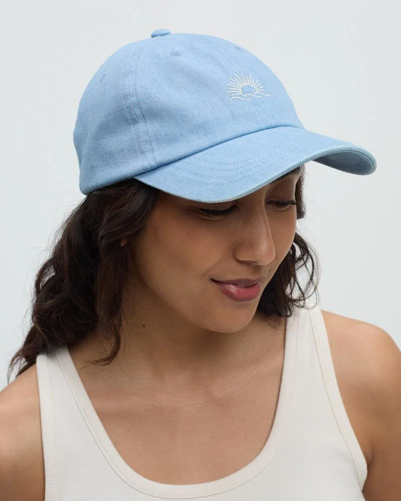 Embroidered Denim Peak Hat - Image 7