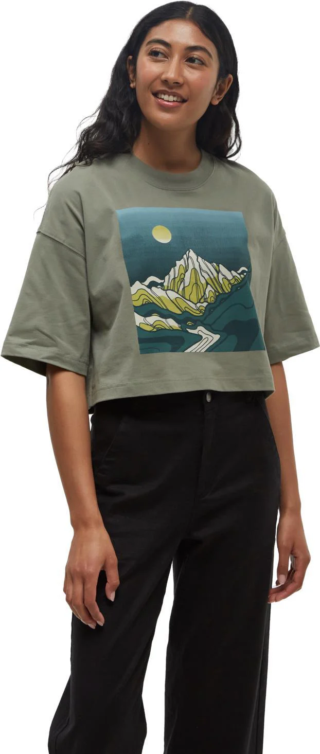 Emerald Edge Oversized Crop T-Shirt - Womens