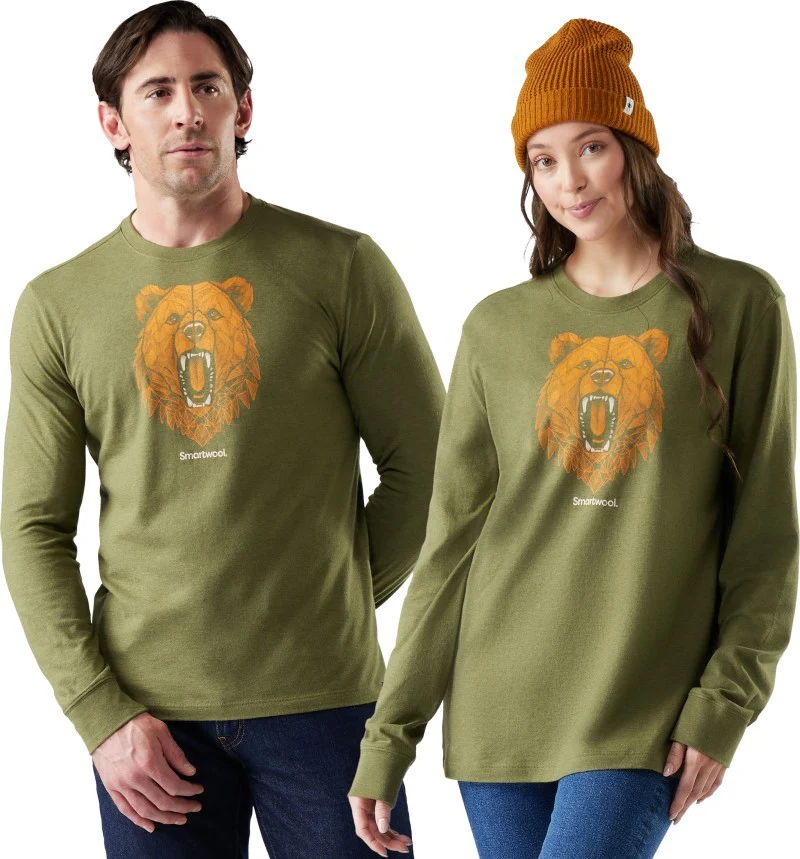 Geometric Bear LS Graphic Tee - Mens - Image 2