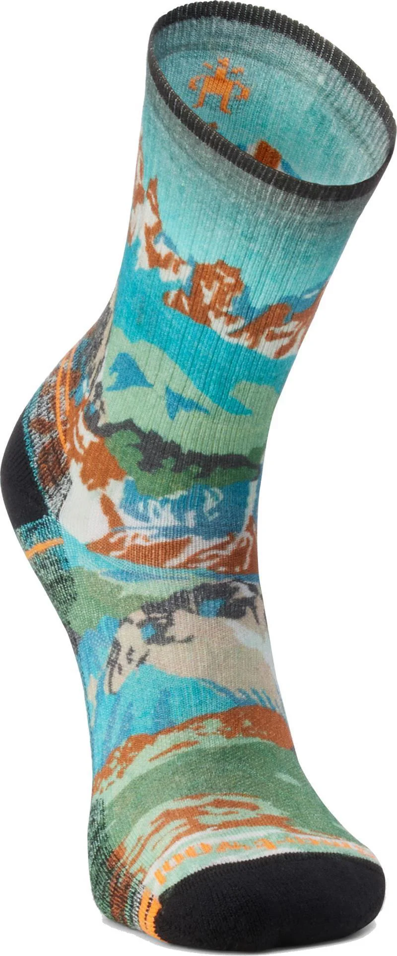 Hike Light Cushion Alpine Trail Print Crew Socks - Mens - Image 2