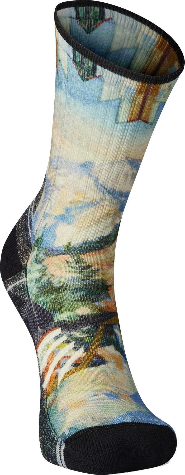 Hike Light Cushion Mountain Print Crew Socks - Mens - Image 2