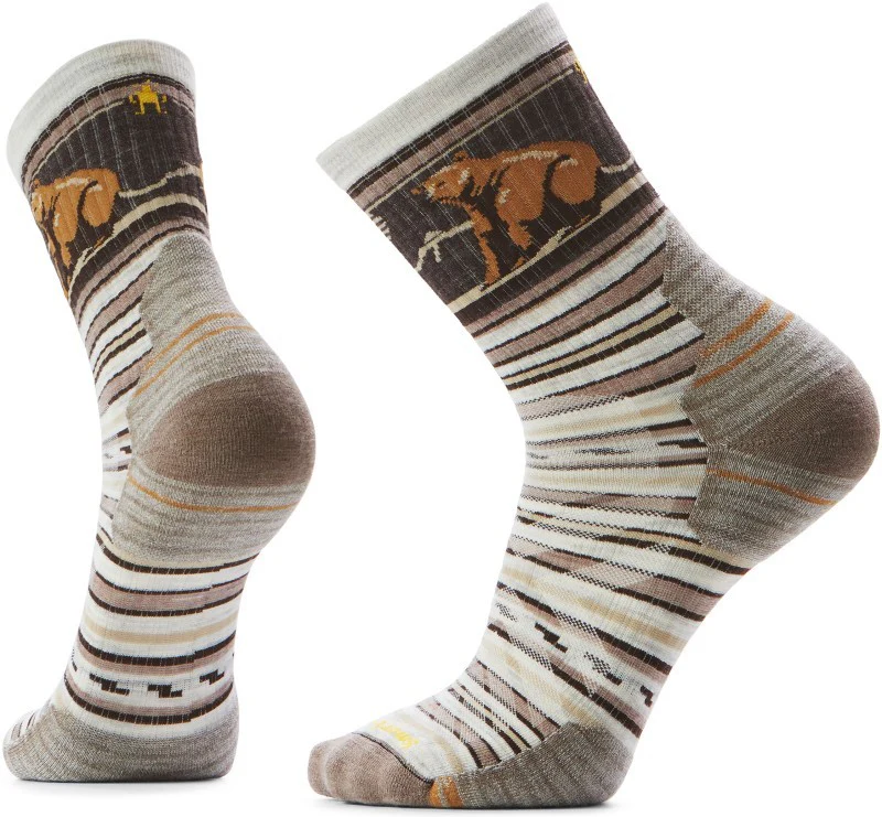 Hike Targeted Cushion Bear Stripe Mid Crew Socks - Mens - Image 3