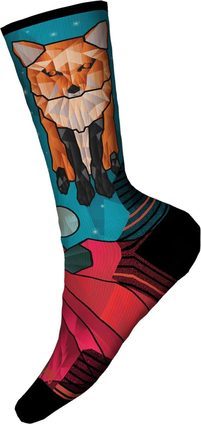 Hike Targeted Cushion Geo Fox Print Crew Socks - Womens