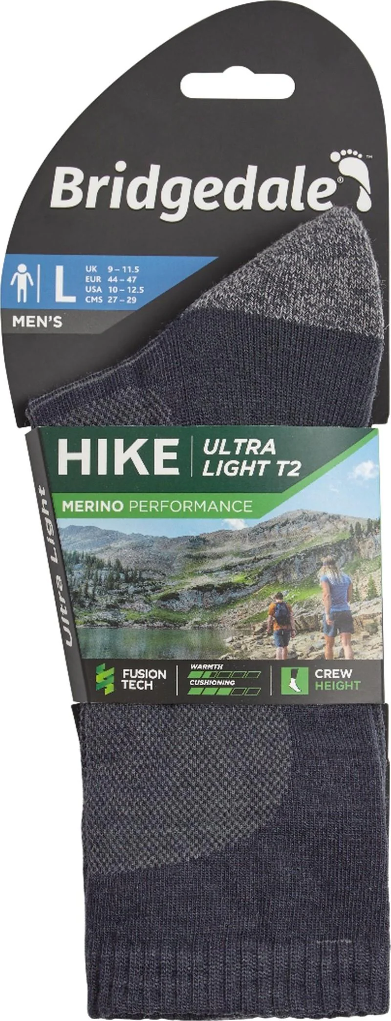 Hike Ultralight Merino Performance Crew Socks - Mens - Image 3