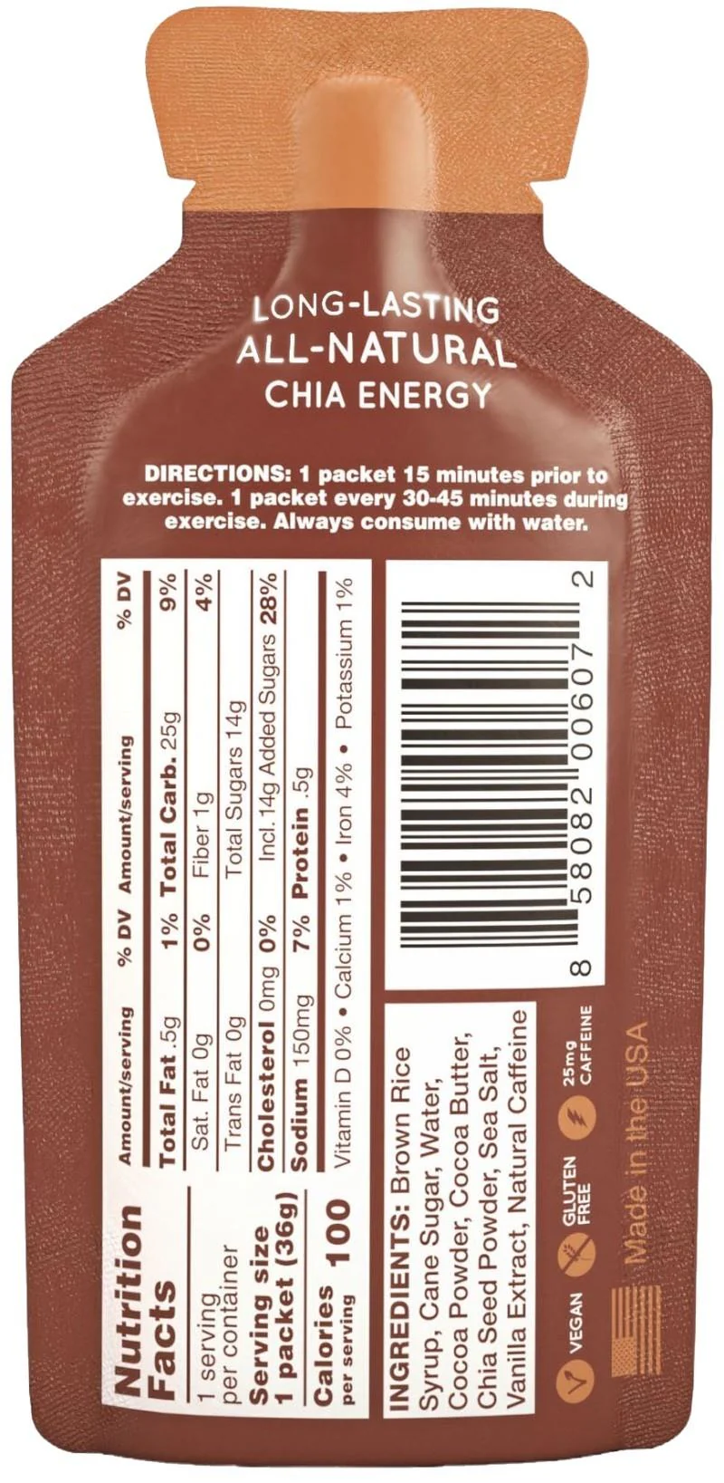 Huma Chia Energy Gel Caffeinated - Image 2