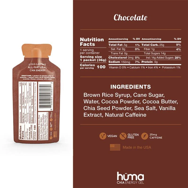 Huma Chia Energy Gel Caffeinated - Image 3