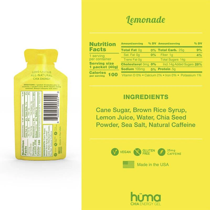 Huma Chia Energy Gel Caffeinated - Image 9