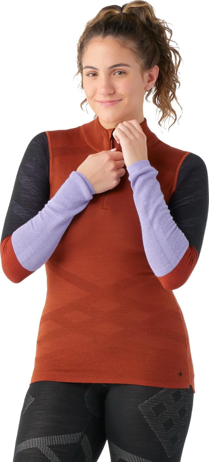 Intraknit Thermal Merino Base Layer Colorblock 1/4 Zip - Womens - Image 17
