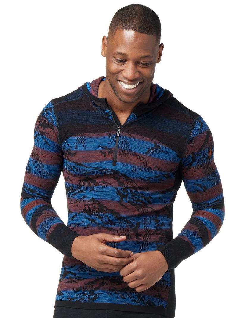 Intraknit Thermal Merino Base Layer Pattern 1/2 Zip Hoodie - Mens - Image 2