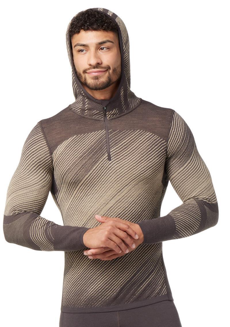 Intraknit Thermal Merino Base Layer Pattern 1/2 Zip Hoodie - Mens - Image 5
