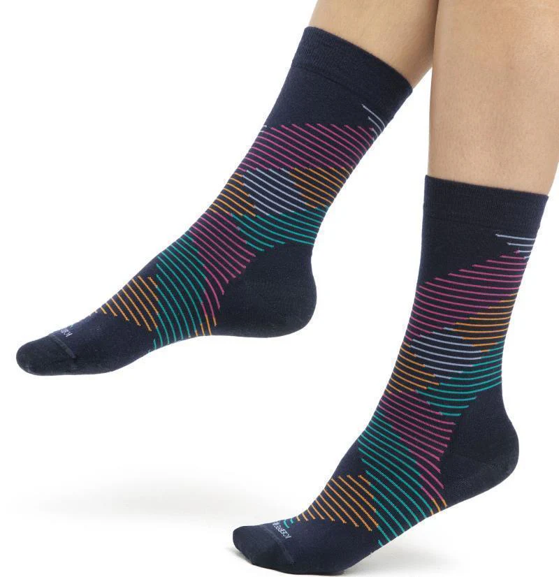 LifeStyle Crew Socks - Fine Gauge - Dashes - Womens - Image 13