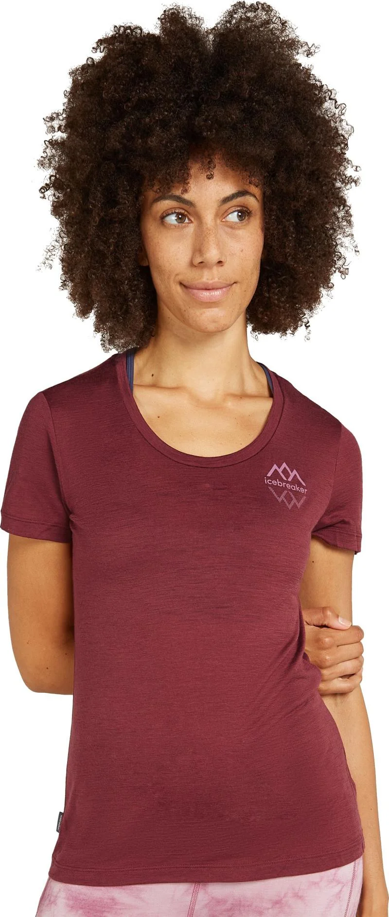Merino 150 Tech Lite III SS Scoop Tee - Icebreaker Logo Reflections - Womens - Image 11