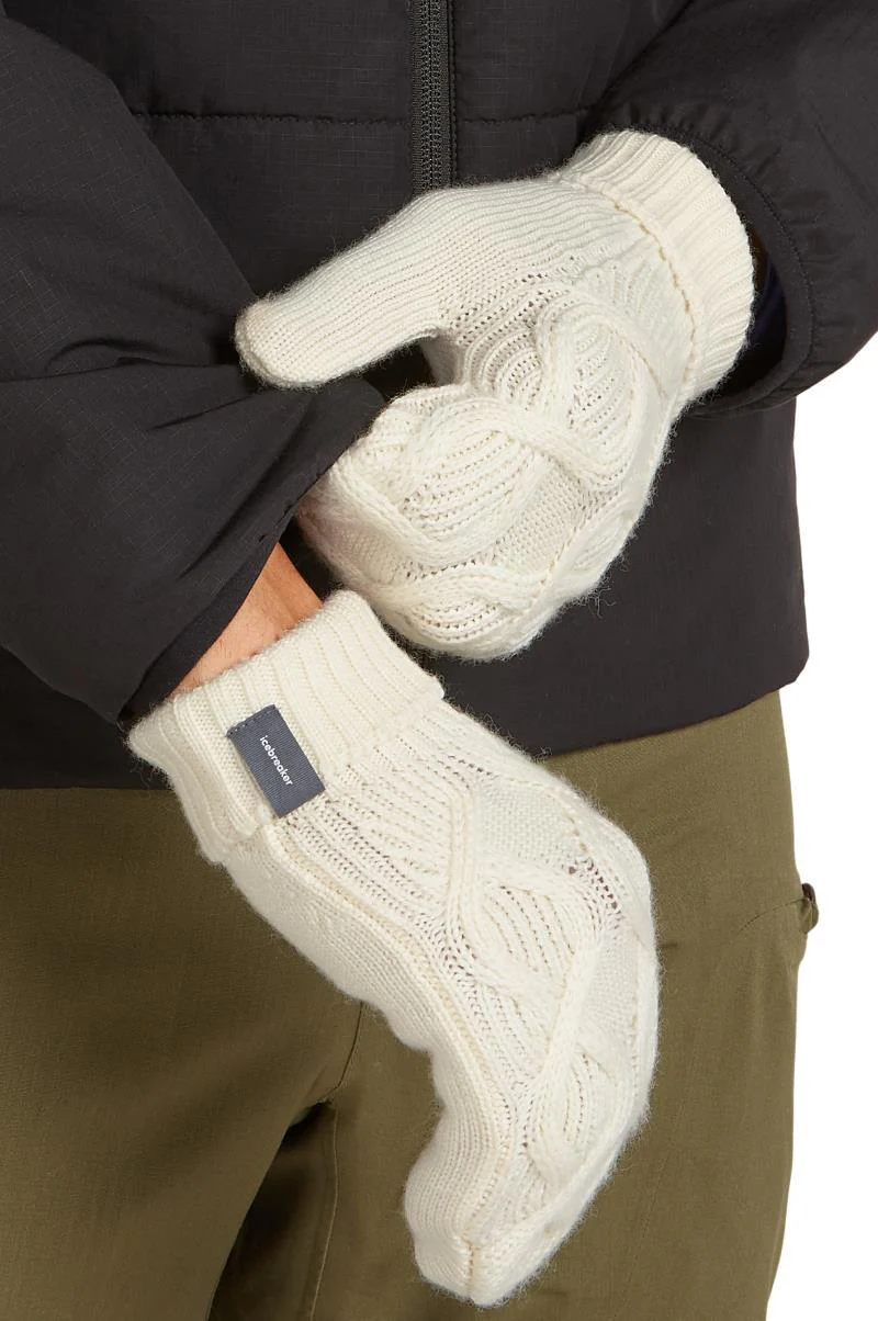 Merino Cable Knit Mittens - Image 4