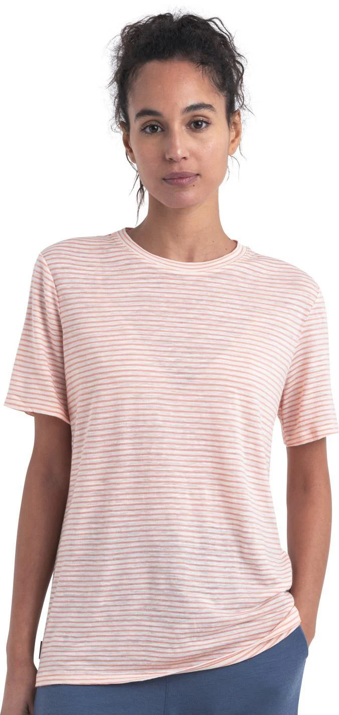 Merino Linen SS Tee - Stripe - Womens - Image 3