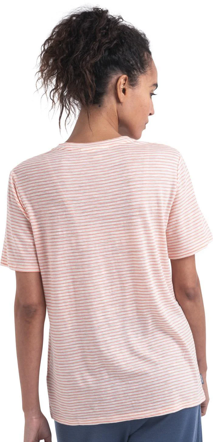 Merino Linen SS Tee - Stripe - Womens - Image 4