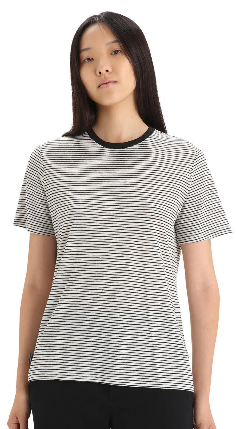 Merino Linen SS Tee - Stripe - Womens - Image 5
