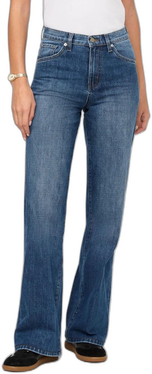 Midweight Performance Denim High-Rise Wide Leg Jeans, 30" Inseam - Womens - Image 3