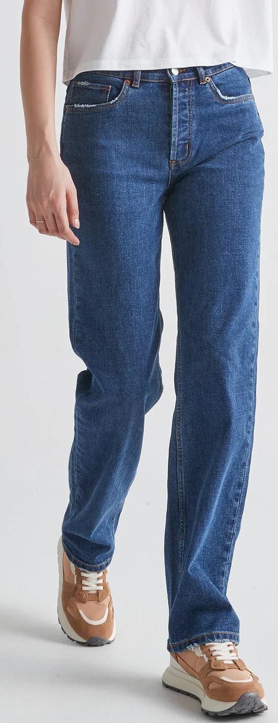 Midweight Performance Denim Loose Straight Jeans, 32" Inseam - Womens - Image 2
