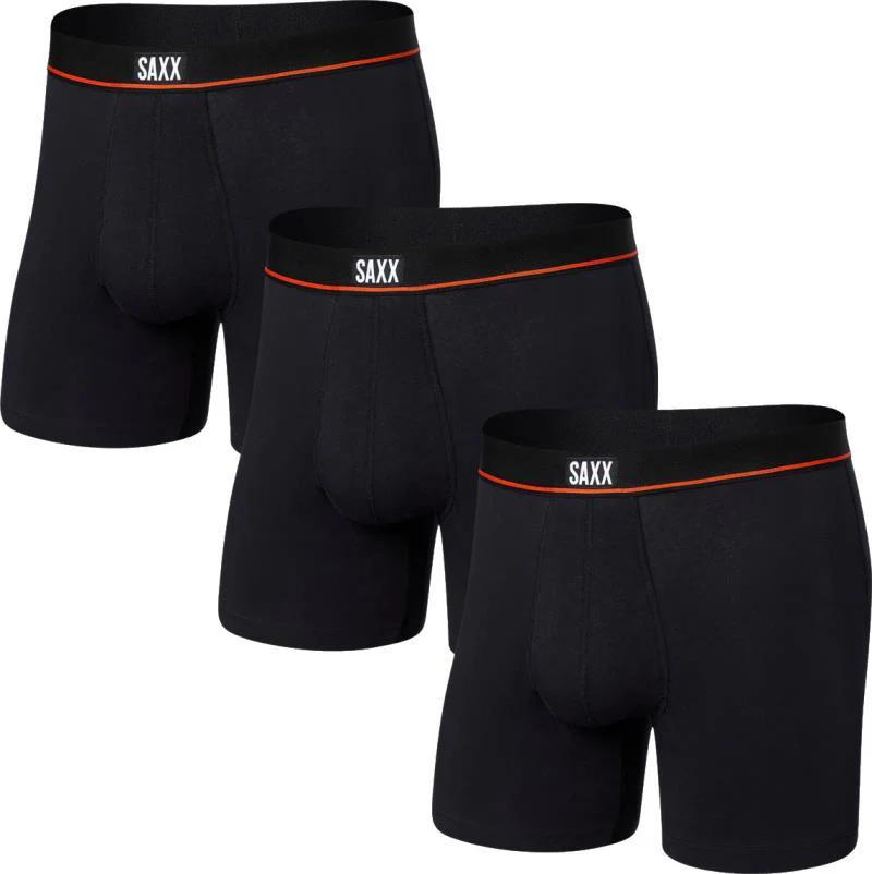 Non-Stop Stretch Cotton Boxer Briefs w/ Fly, 5" Inseam - Mens - 3 Pack - Image 3