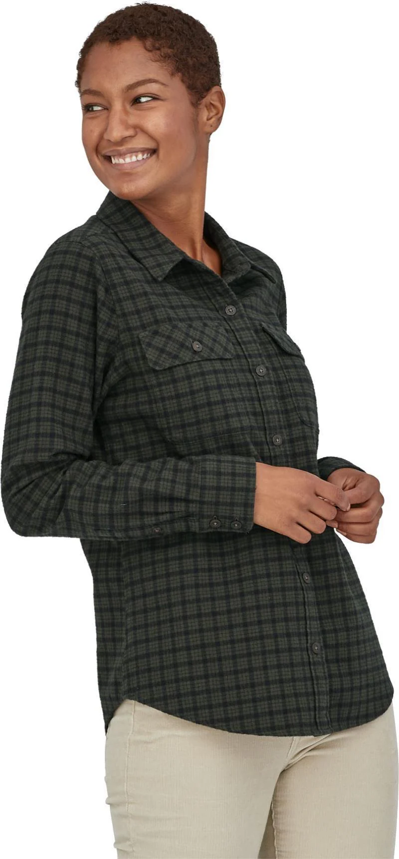 Organic Cotton Midweight Fjord Flannel LS Shirt - Womens - Image 3