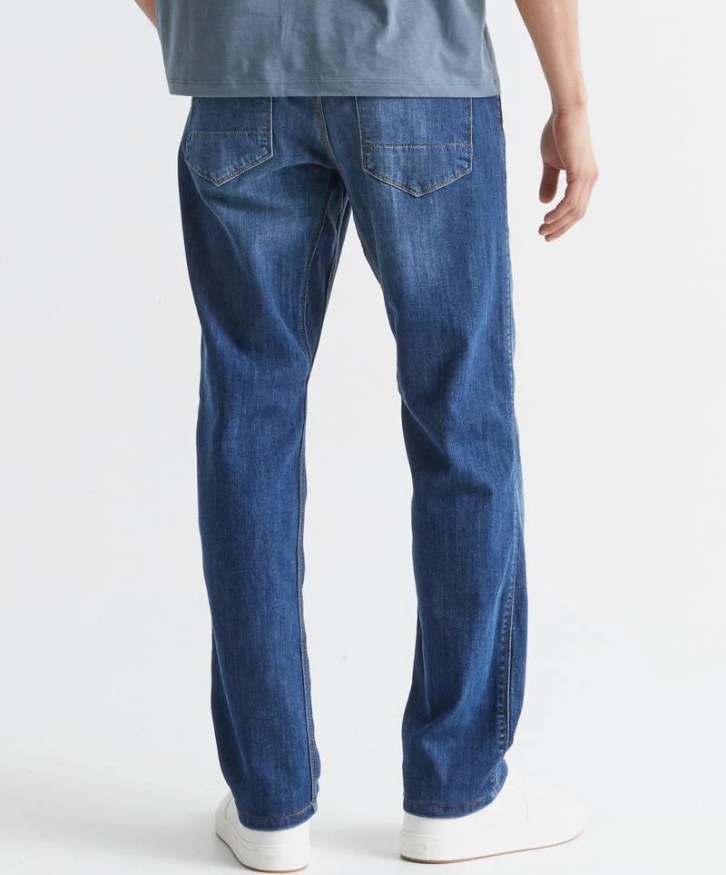Performance Denim Athletic Straight Pants, 32" Inseam - Wash - Mens - Image 2