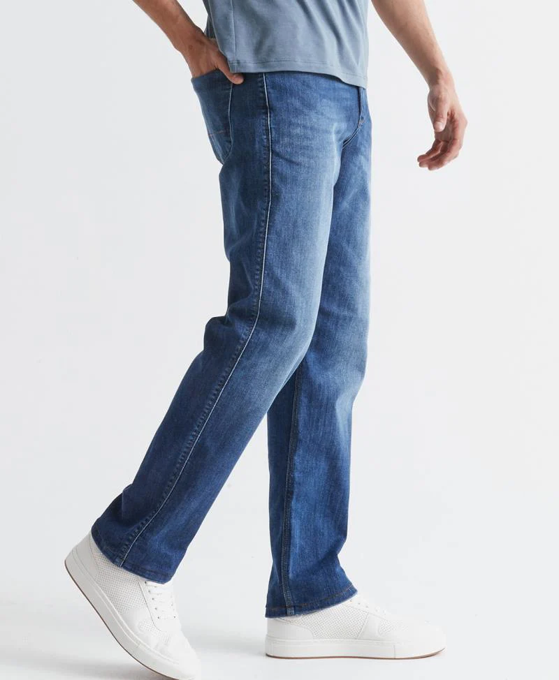 Performance Denim Athletic Straight Pants, 32" Inseam - Wash - Mens - Image 3