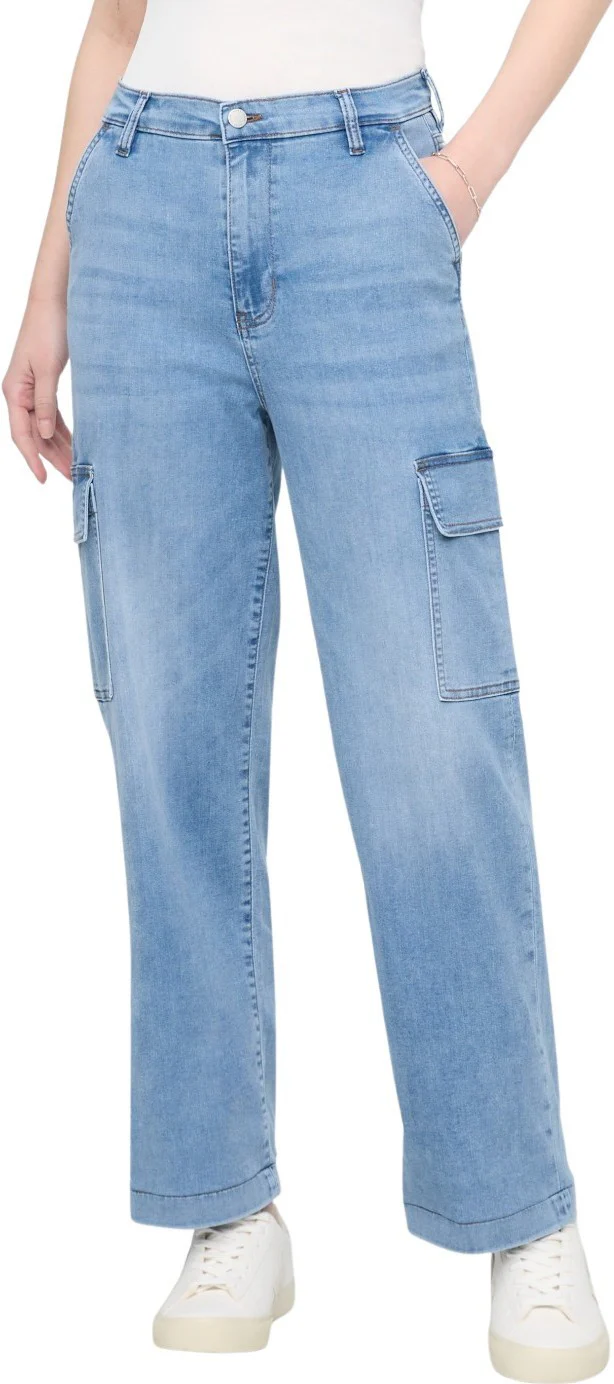 Performance Denim Lite High-Rise Cargo Jeans, 28" Inseam - Womens