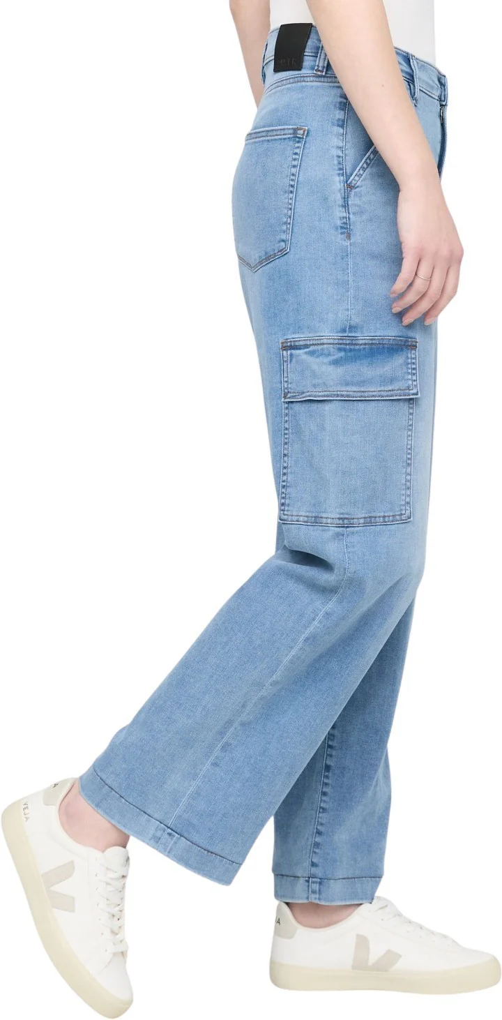 Performance Denim Lite High-Rise Cargo Jeans, 28" Inseam - Womens - Image 3
