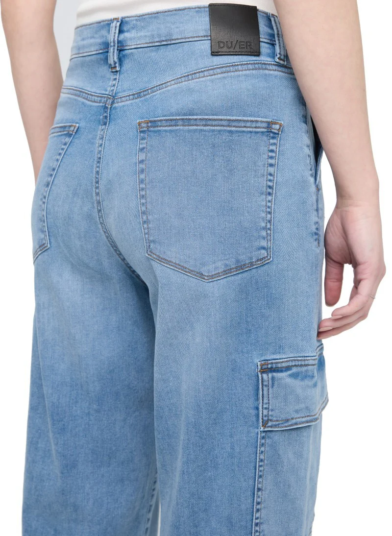 Performance Denim Lite High-Rise Cargo Jeans, 28" Inseam - Womens - Image 5