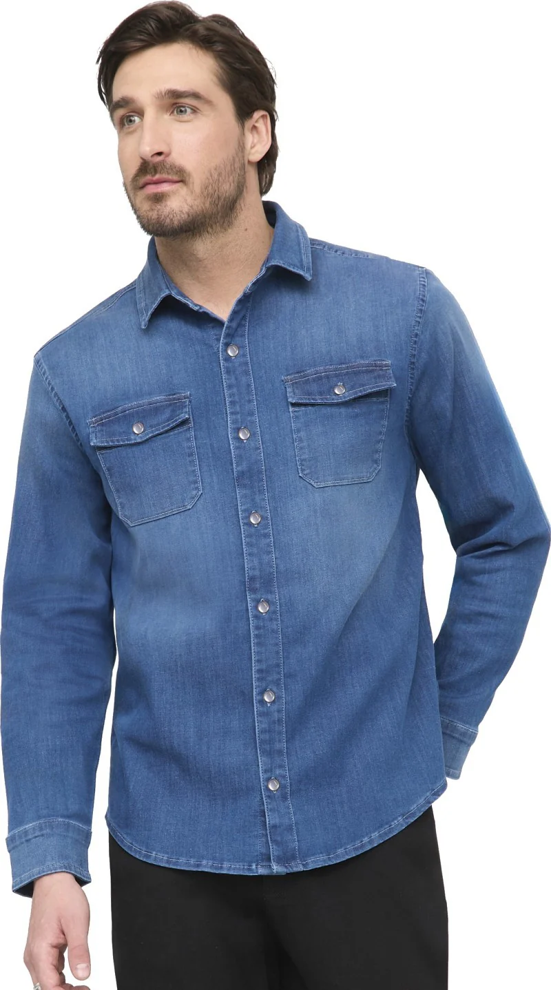 Performance Denim Lite Two-Pocket Shirt - Mens - Image 3