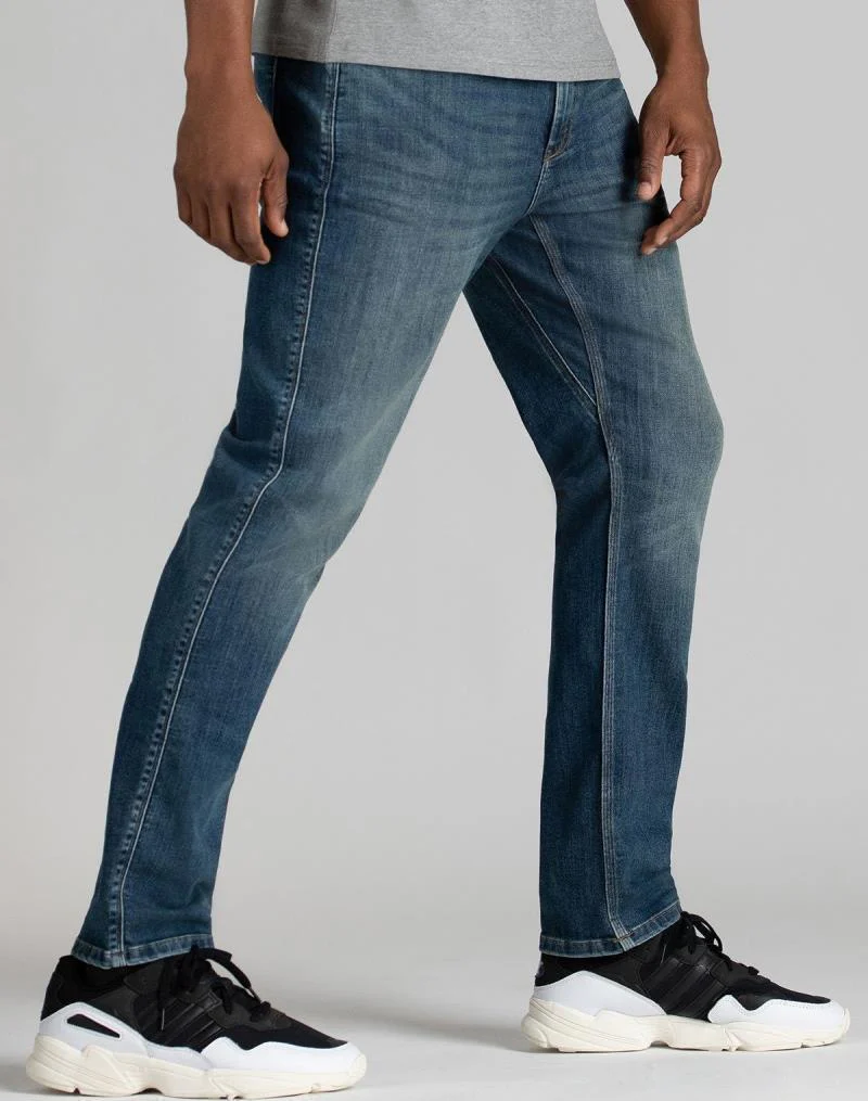 Performance Denim Relaxed Tapered Jeans, 34" Inseam - Wash - Mens - Image 6