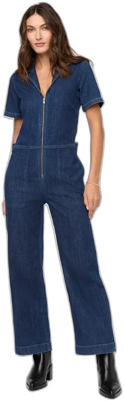 Performance Denim Short Sleeve Jumpsuit - Womens