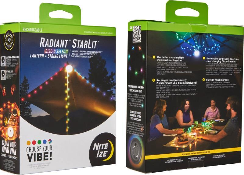 Radiant StarLit Rechargeable Lantern + String Light - Disc-O Select - 200 Lumens - Image 6
