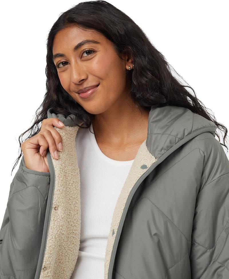 Recycled Boucle Reversible Long Jacket - Womens - Image 10