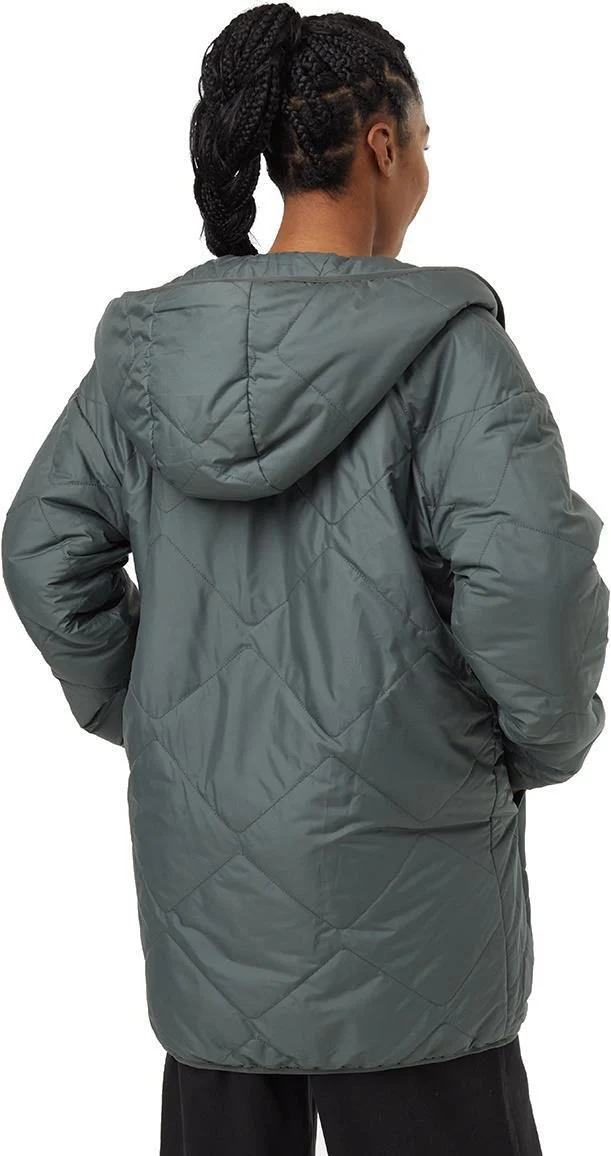 Recycled Boucle Reversible Long Jacket - Womens - Image 3