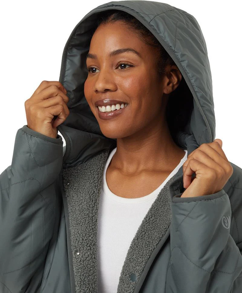 Recycled Boucle Reversible Long Jacket - Womens - Image 4