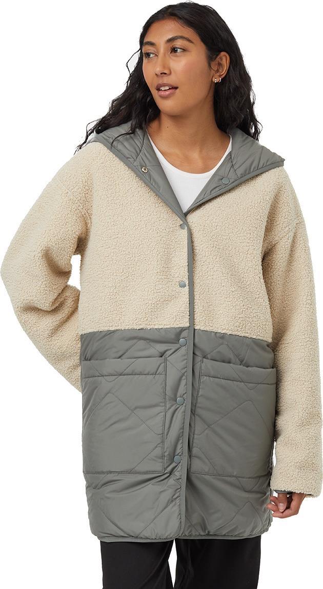 Recycled Boucle Reversible Long Jacket - Womens - Image 8