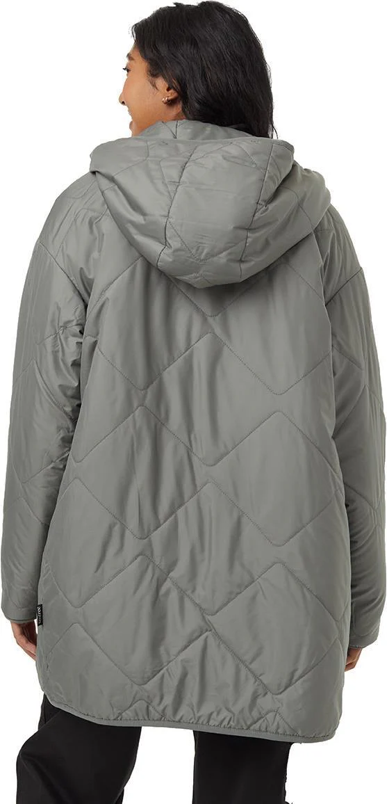 Recycled Boucle Reversible Long Jacket - Womens - Image 9