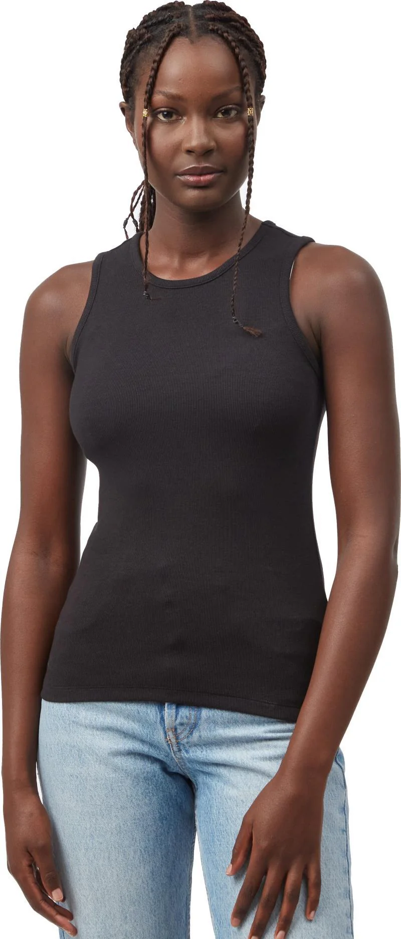 Rib High Neck Tank - Womens