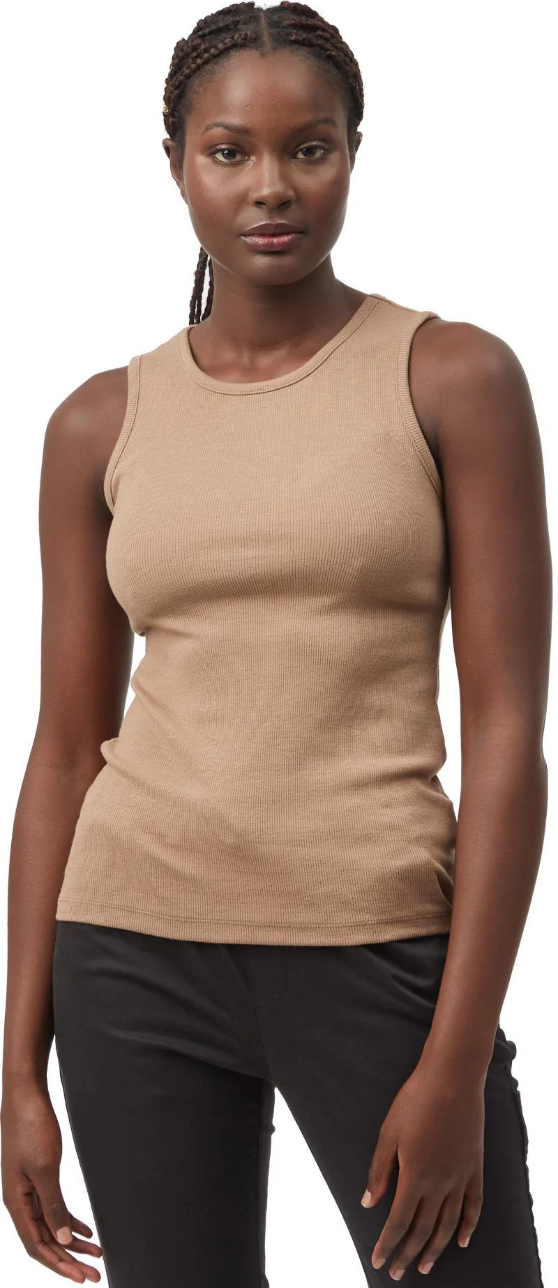 Rib High Neck Tank - Womens - Image 3