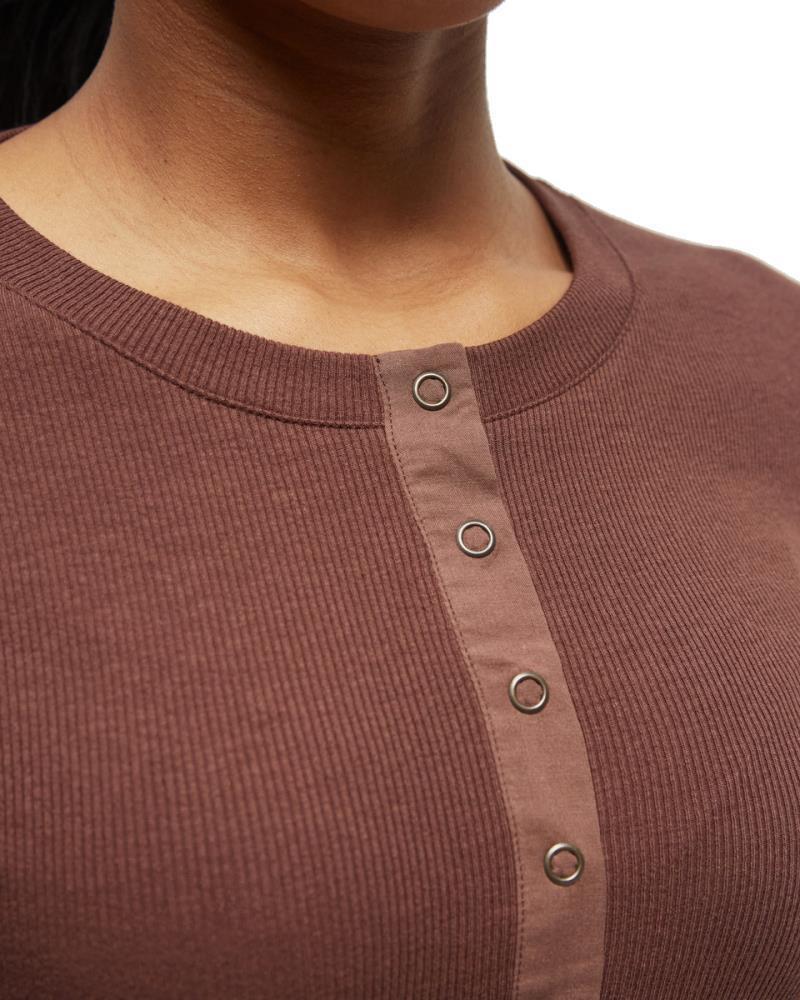 Rib Snap Placket Henley - Womens - Image 3