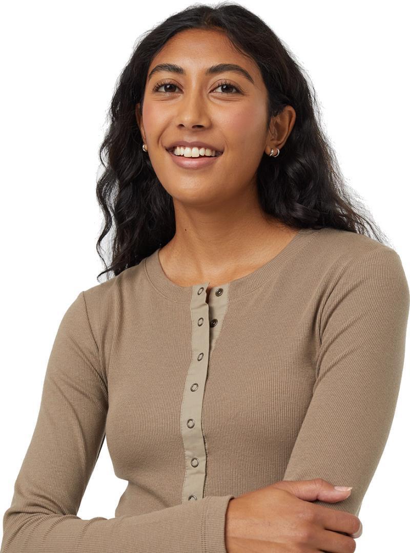 Rib Snap Placket Henley - Womens - Image 6