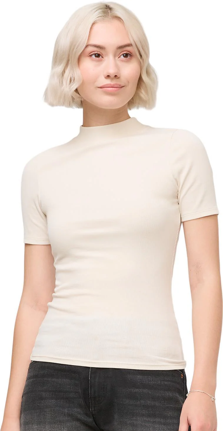 Ribbed Pima Mock Neck Tee - Womens - Image 2